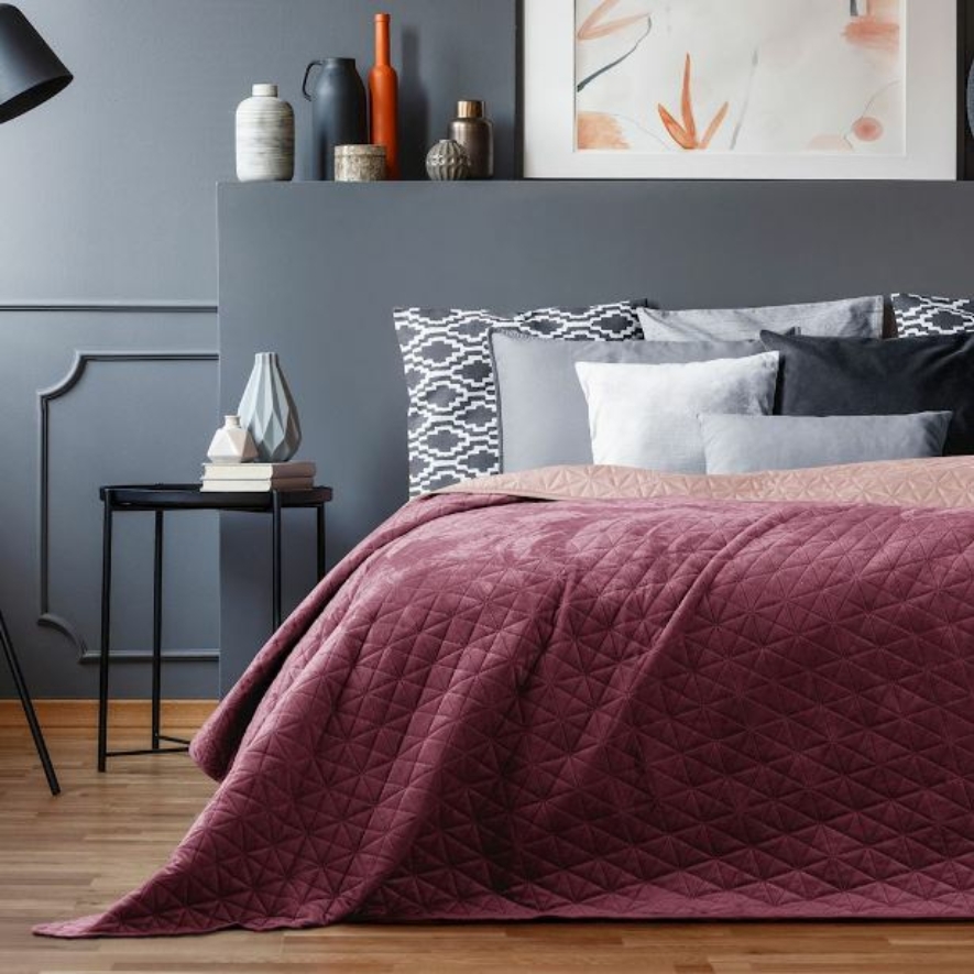 Laila sötét mályvaszínű ágytakaró francia ágyra 220x240cm